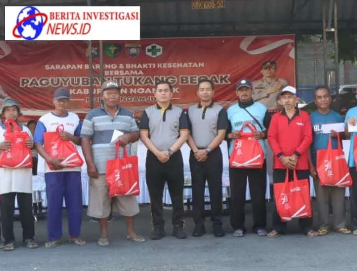 Kapolres Nganjuk Ajak Sarapan Bersama Ratusan anggota Paguyuban Tukang Becak
