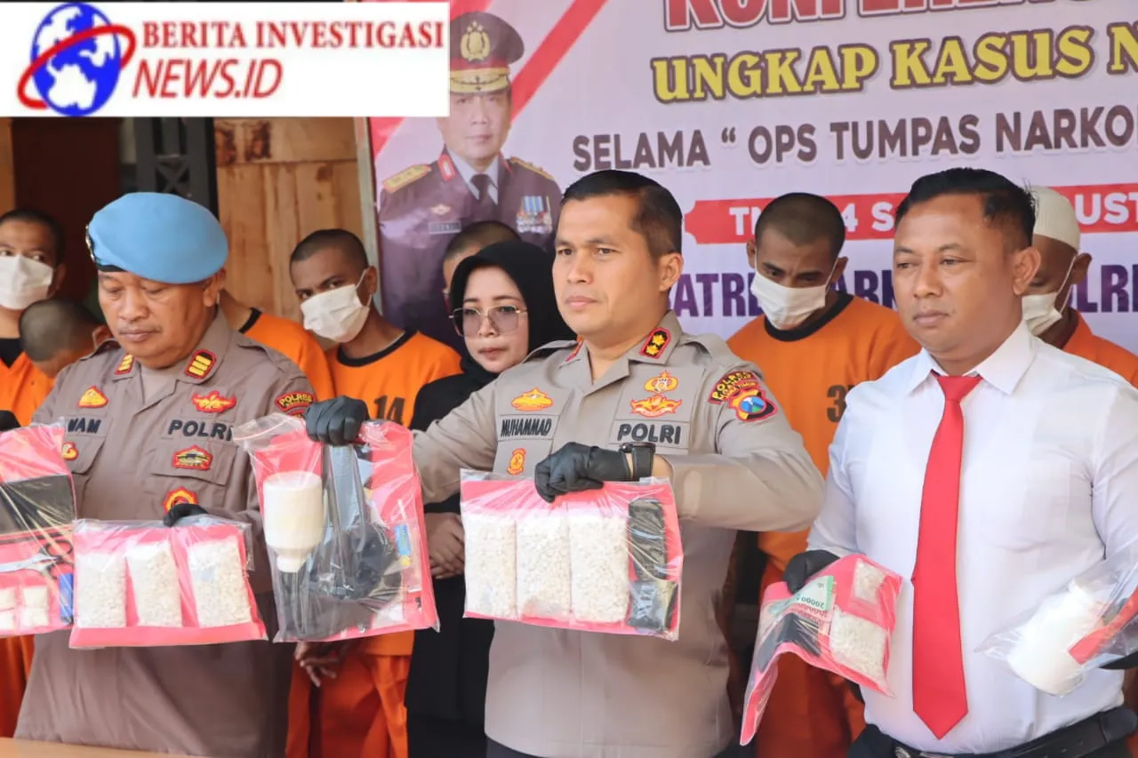 Konferensi Pers Operasi Tumpas Narkoba Semeru 2023, Kapolres : Hasil Ungkap Kasus Sabu Masih Mendominasi