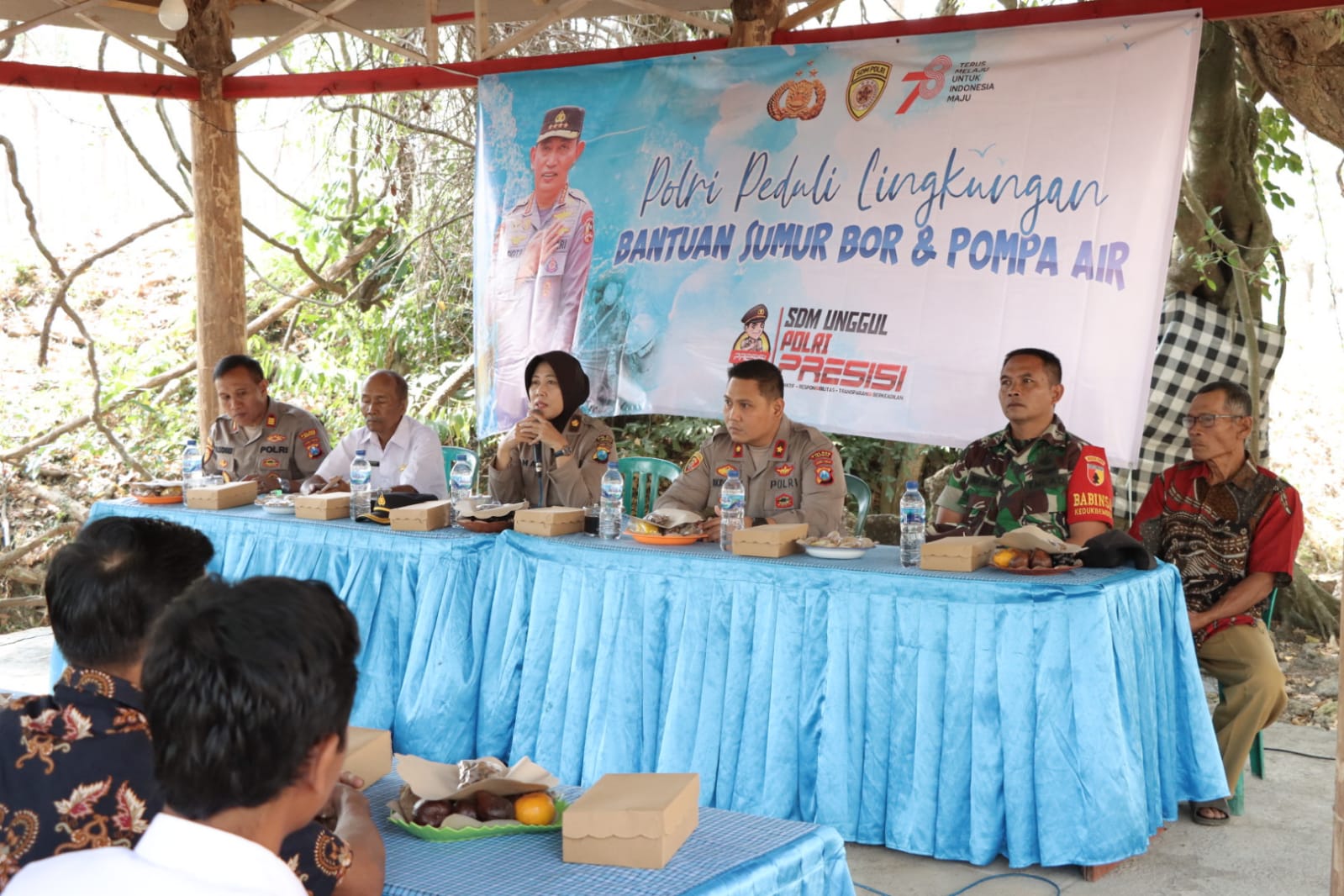 Polri Peduli, Polres Lamongan Berikan Bantuan Sumur Bor dan Pompa Air