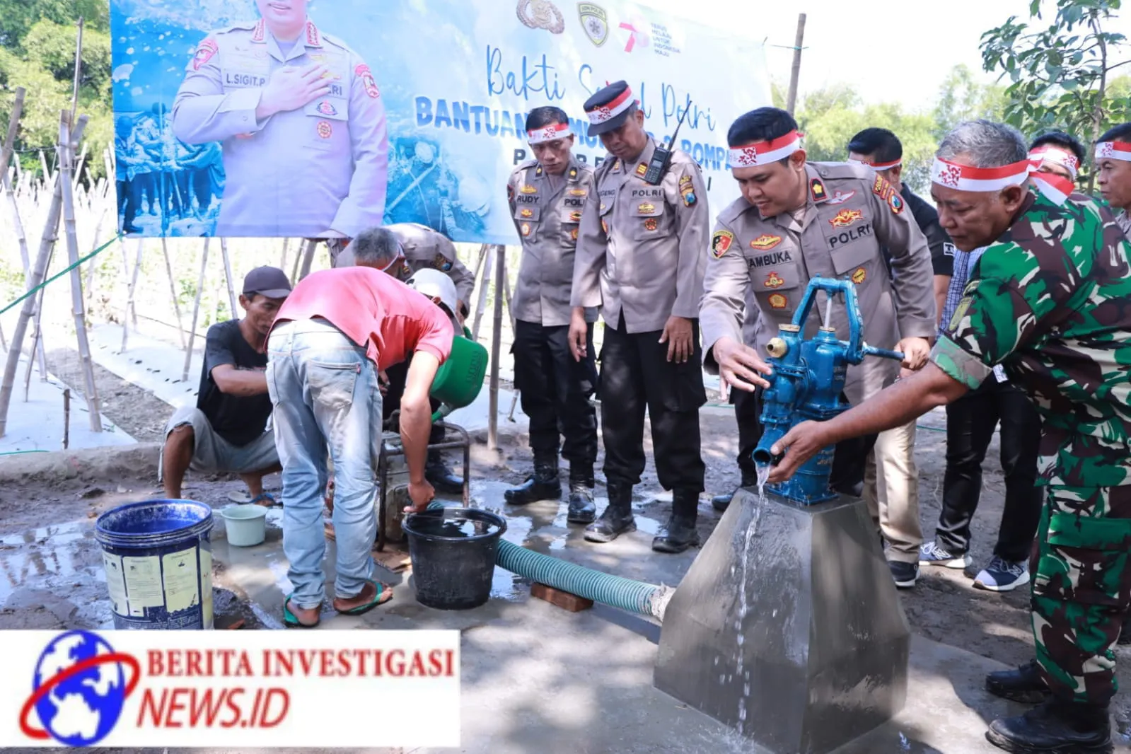 Antisipasi Dampak El Nino, Polres Kediri Beri Bantuan Sumur Bor dan Pompa Air Untuk Warga Gurah