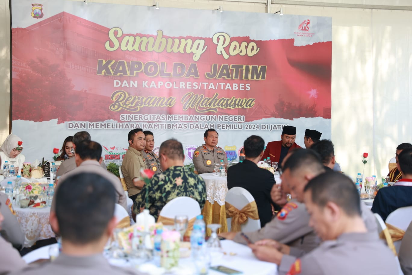 Sambung Roso Kapolda Jatim dan Mahasiswa Sinergi Wujudkan Harkamtibmas dan Pemilu Damai