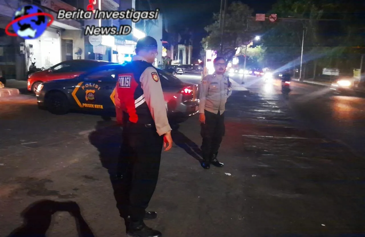 Pimpin Apel Malam Minggu, Pawas Polsek Kuta Lanjutkan Blue Light Patrol