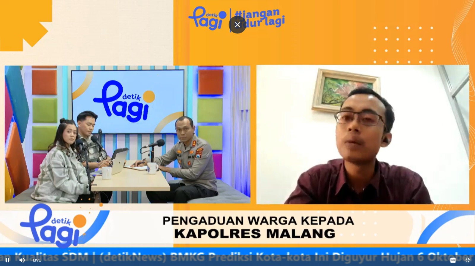 Disiarkan Daring Jumat Curhat Kapolres Malang Bahas Penanganan Laka Lantas Dihadapan 40.000 Penonton