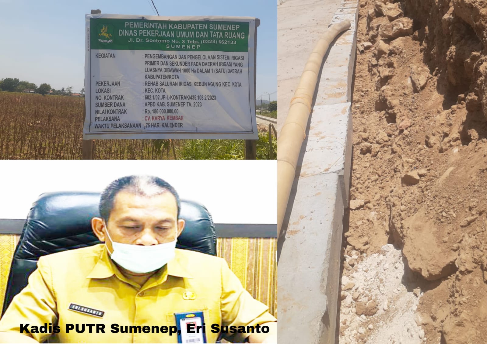 Proyek Irigasi Tersorot, H. Imam Berdalih CV- nya Dipinjam, Kadis PUTR Sumenep Adem Ayem