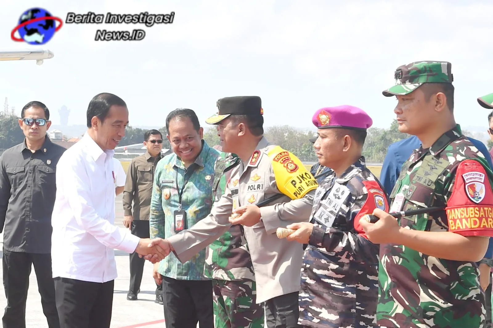 Kapolda Bali Sambut Kunker Presiden RI di Bandara Ngurah Rai