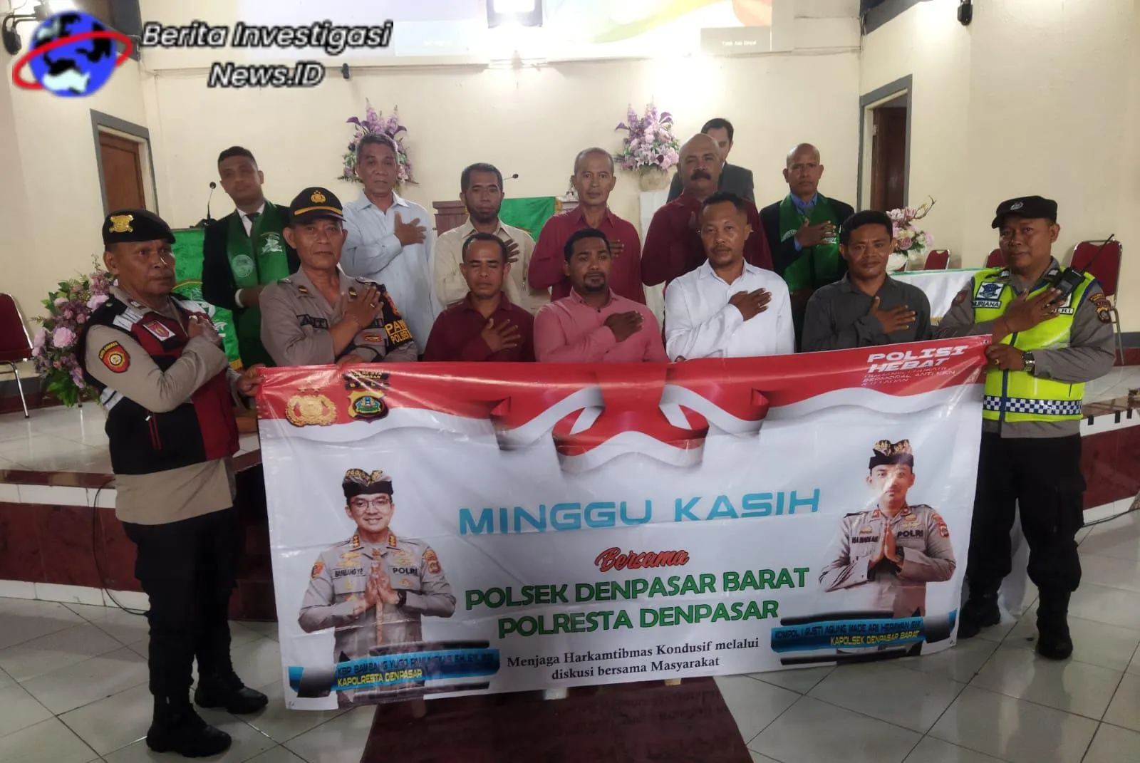 Ciptakan Kedamaian Bersama Jemaat Gereja Polsek Denpasar Barat Laksanakan Minggu Kasih
