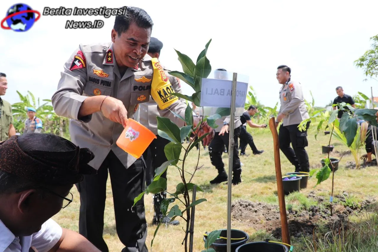 Jaga Bumi dari Perubahan Iklim, Polda Bali dan Jajaran Tanam 2.000 Bibit Pohon