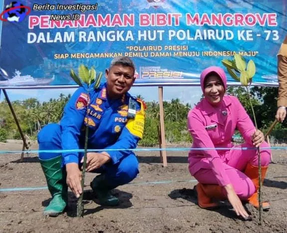 Dit Polairud Polda Gorontalo Tanam Bibit Manggrove