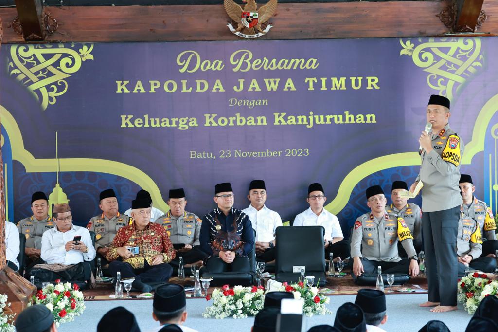 Kapolda Jatim Gelar Doa Bersama Dengan Keluarga Korban Kanjuruhan