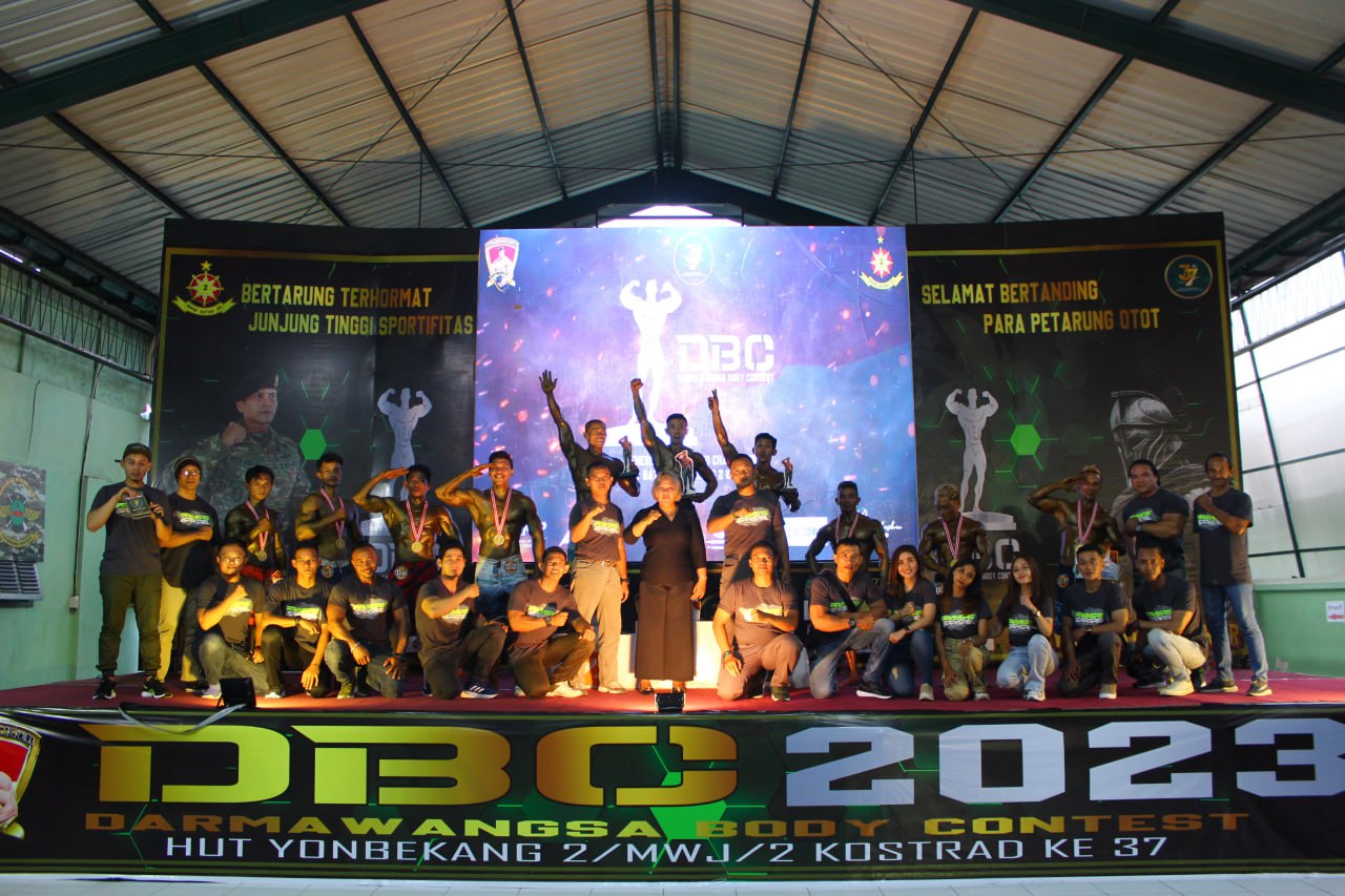 Kuatkan Gaya Hidup Sehat Masyarakat, Gelar Kompetisi Tarung Otot di Event Body Contest Danyon Bekang 2 Kostrad