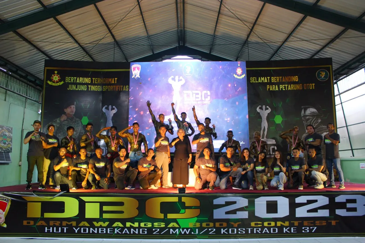 Kuatkan Gaya Hidup Sehat Masyarakat, Gelar Kompetisi Tarung Otot di Event Body Contest Danyon Bekang 2 Kostrad