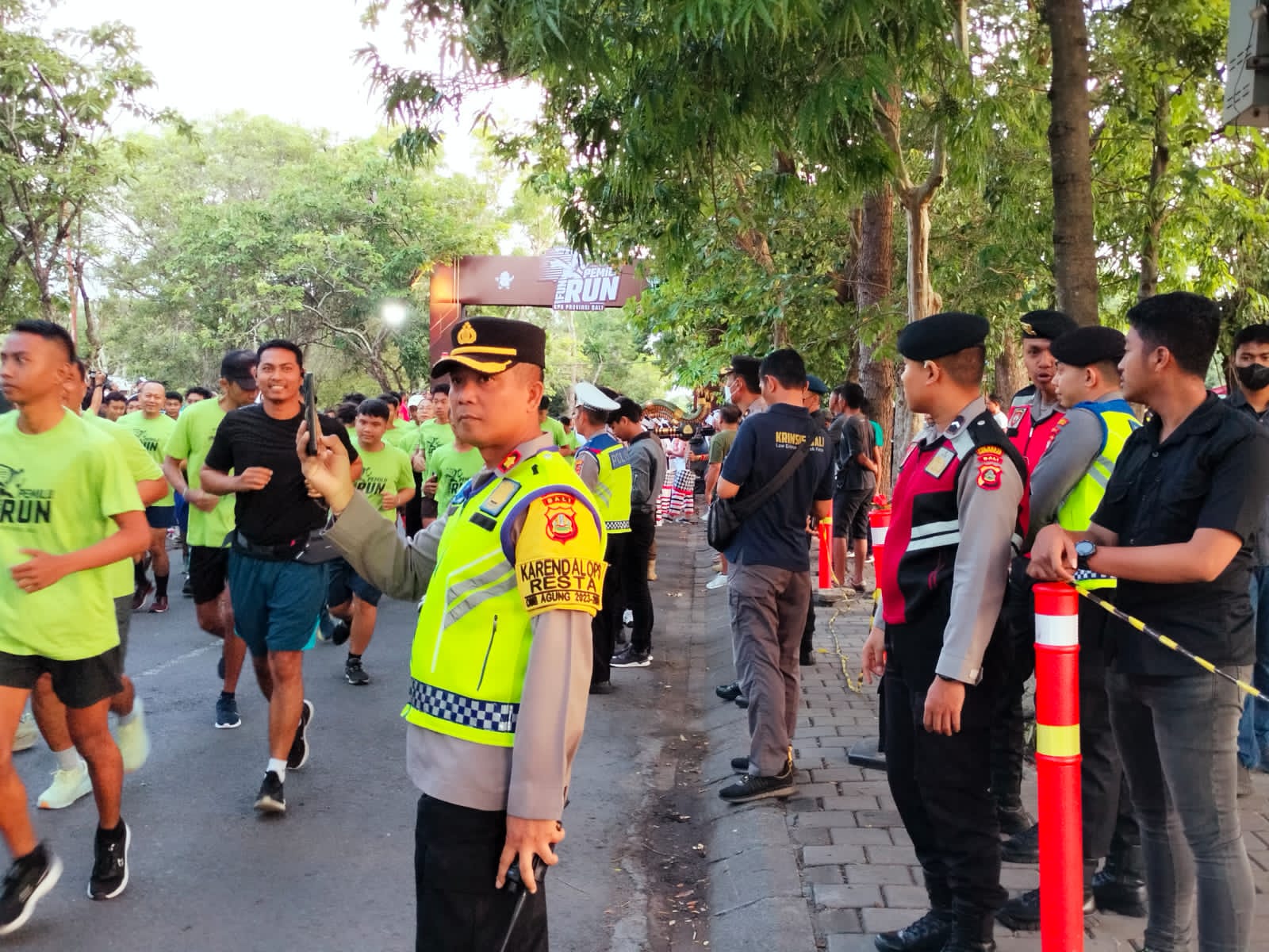 Satgasgab OMB Polda Bali dan Polresta Denpasar Amankan Pemilu Fun Run 2023