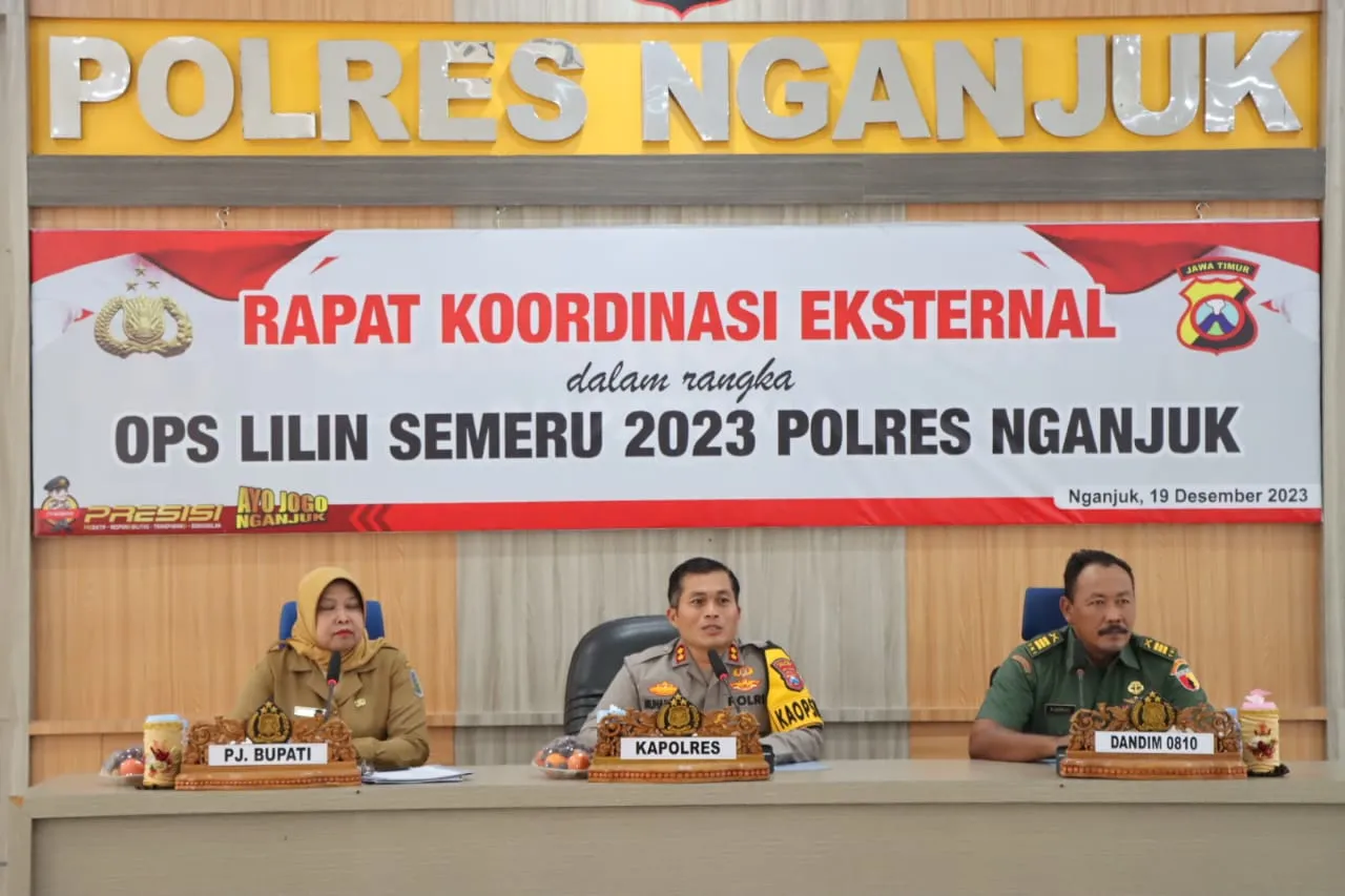Polres Nganjuk Gelar Rakor Lintas Sektoral, Rapatkan Barisan Jelang Nataru 2023