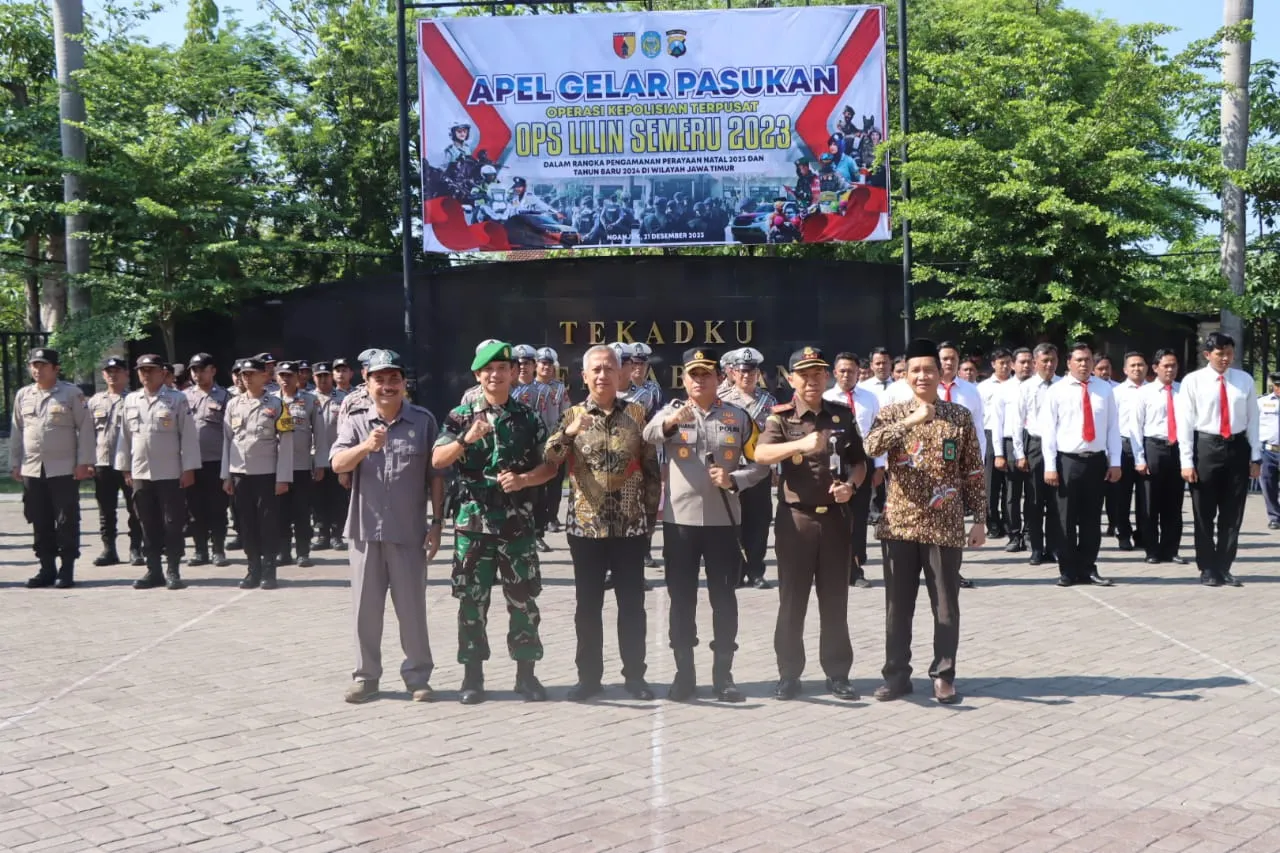 Apel Gelar pasukan Operasi Lilin Semeru 2023, Kapolres Nganjuk : Personel dan Sarana Pendukung Sudah Siap