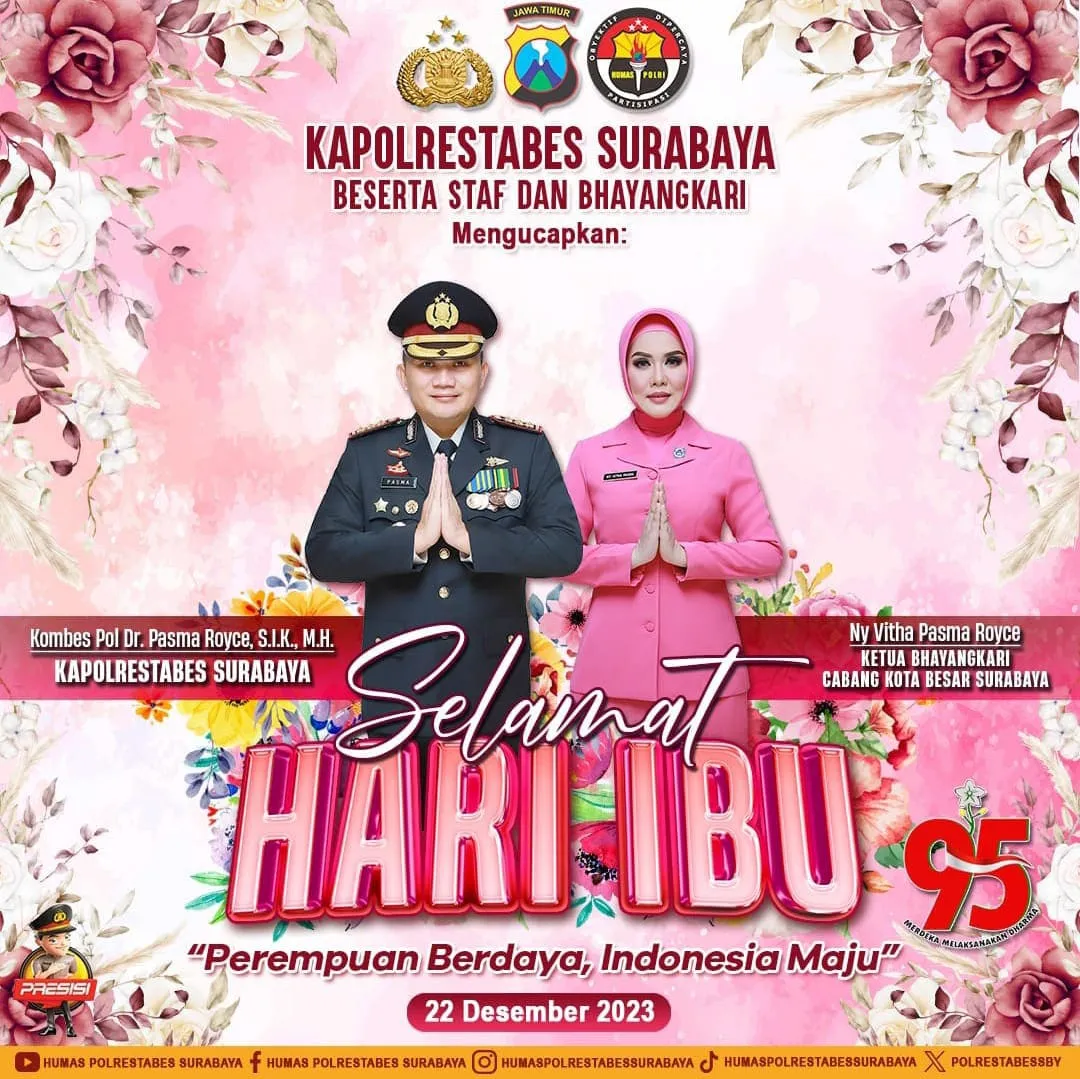 Kapolrestabes Surabaya Beserta dan Jajarannya Mengucapkan Selamat Hari Ibu, 22 Desember 2023