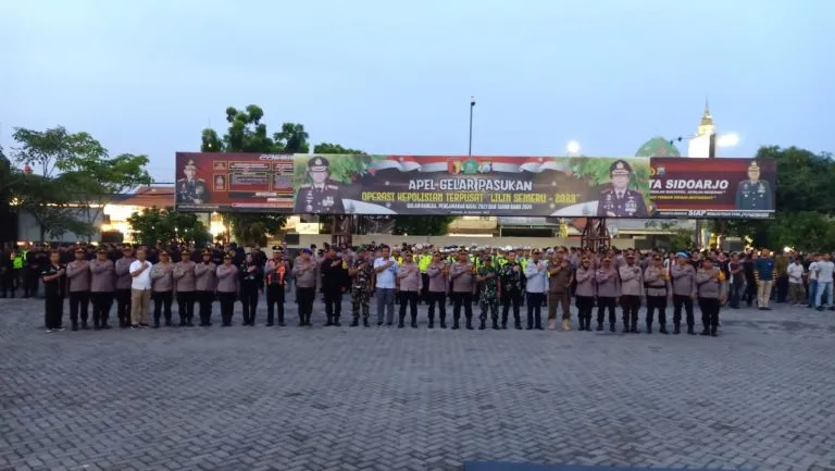 Wakapolresta Sidoarjo Pimpin Gelar Pasukan Gabungan Jelang Pergantian Tahun Baru