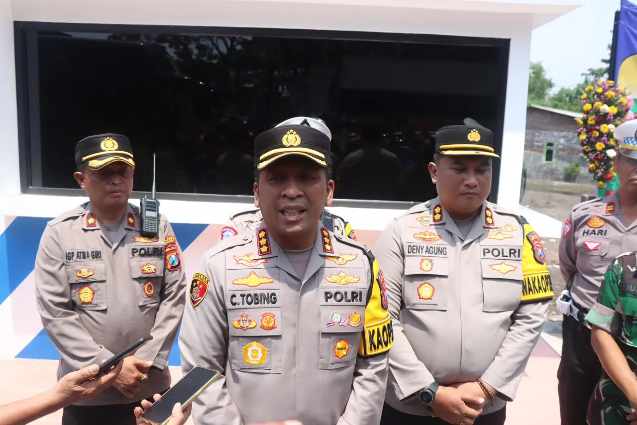 Wujudkan Kamtibmas Aman, Kapolresta Sidoarjo Resmikan Pos Lantas Ketapang Tanggulangin