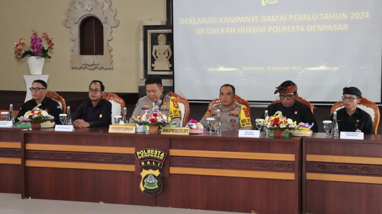 Deklarasi Kampanye Damai Pemilu 2024 di Daerah Hukum Polresta Denpasar 