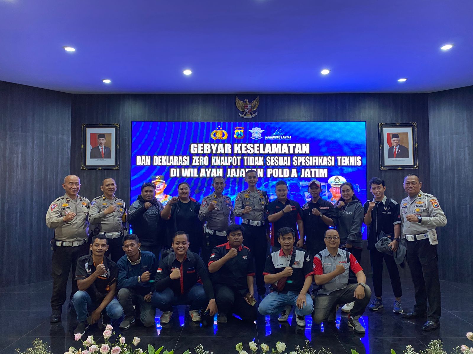 Ditlantas Polda Jatim Bersama Komunitas Otomotif Deklarasikan Zero Knalpot Tidak Sesuai Spektek
