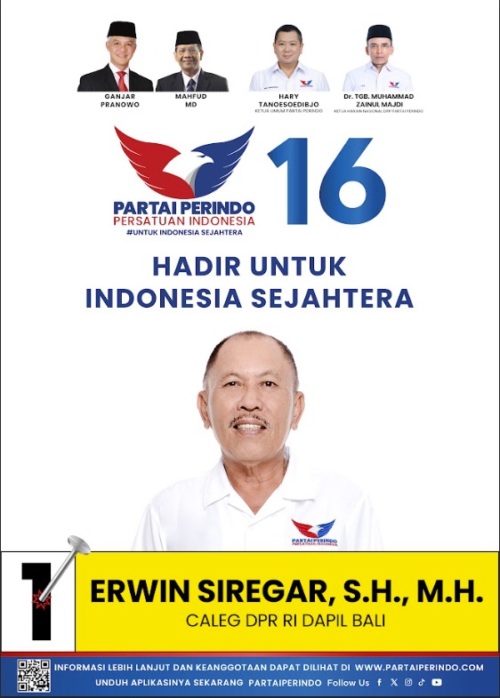 Sosok Erwin Siregar, SH, MH, Hadir Untuk Indonesia Sejahtera Melalui Partai Perindo Dapil Bali 
