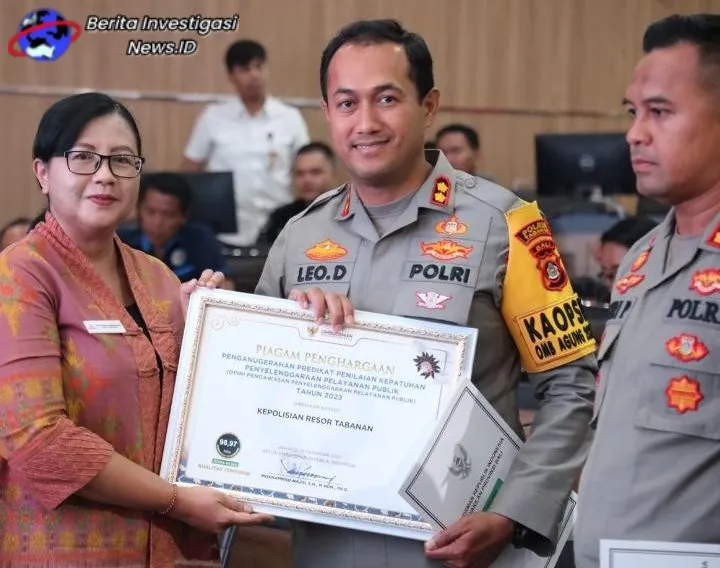 Sembilan Polres/ta Polda Bali Terima Pengahargaan Dari Ombudsman RI