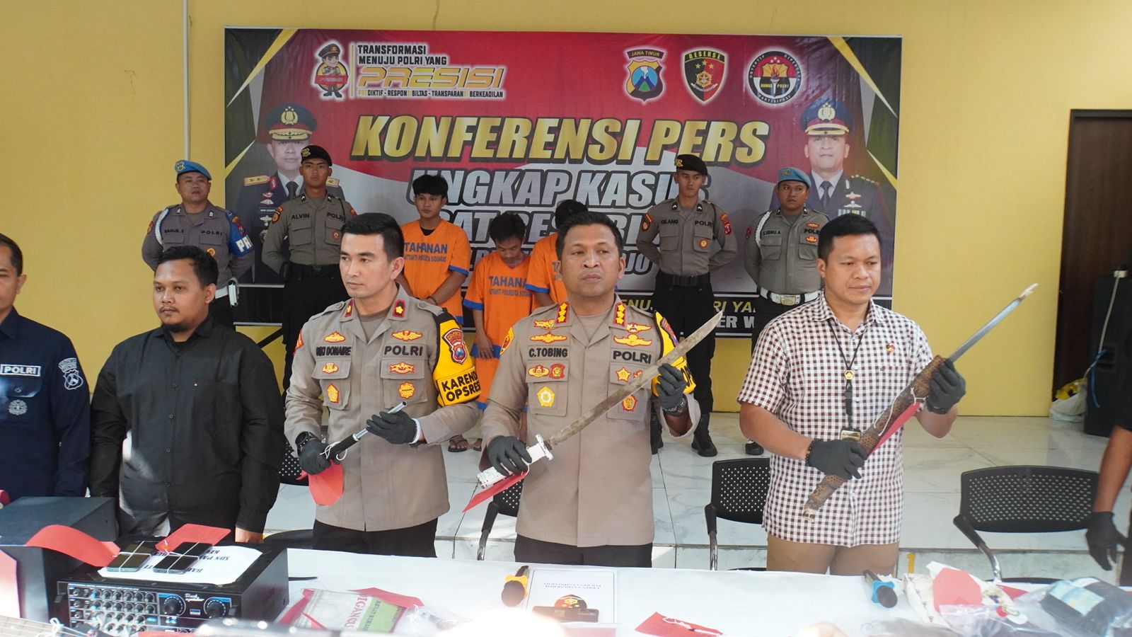 Polisi Berhasil Amankan Tujuh Tersangka Pelaku Pengeroyokan Antar Kelompok di Sidoarjo