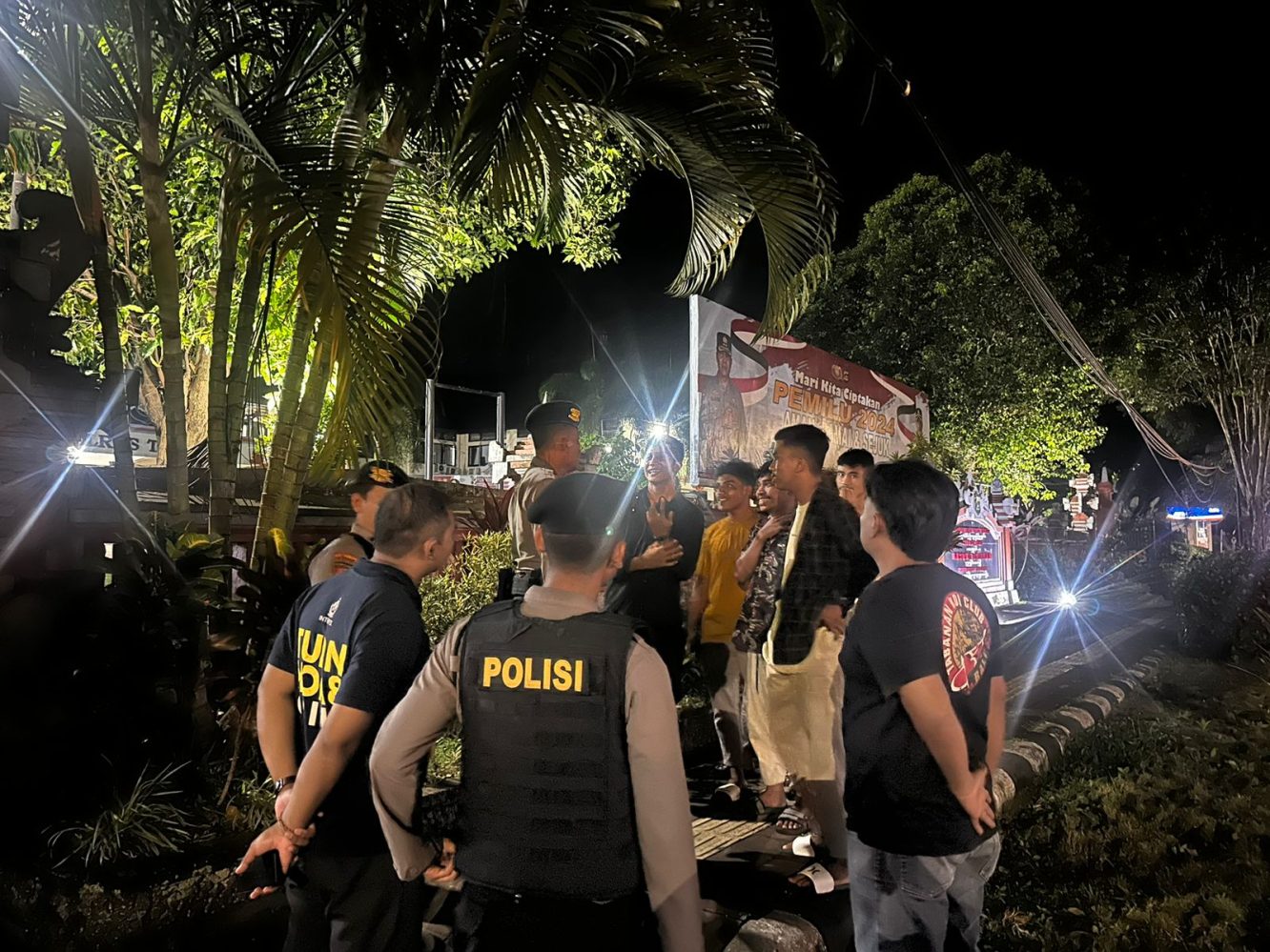 Patroli Gabungan Tiga Pilar, Polres Tabanan Gencarkan BLP dan Ops Yustisi Jelang Coblosan