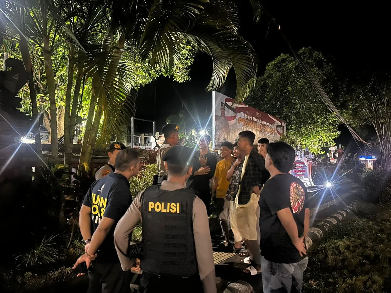 Patroli Gabungan Tiga Pilar, Polres Tabanan Gencarkan BLP dan Ops Yustisi Jelang Coblosan