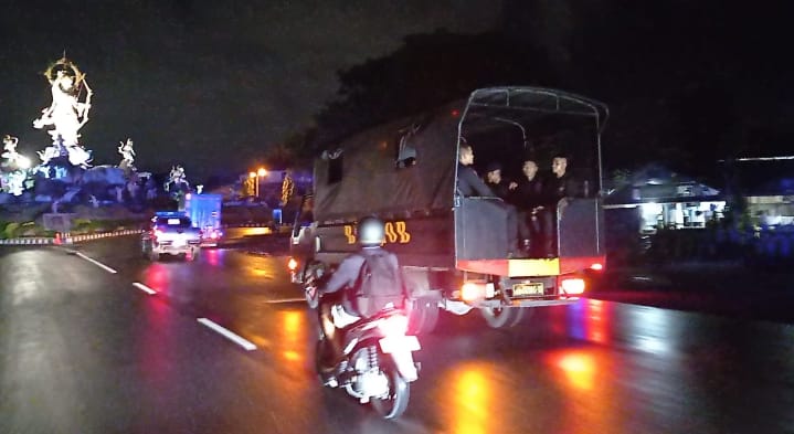 H-2 Jelang Coblosan, Patgab Wilayah Dentim Libatkan Personil Brimob Polda Bali