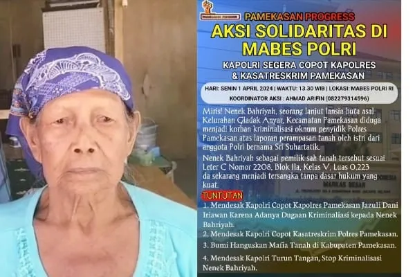 Pamekasan Progres Akan Demo Mabes Polri Terkait Nenek Bahriyah, Tuntut Kapolres dan Kasatreskrim Dicopot