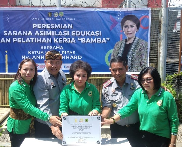 Ketua Umum Pipas Resmikan Sarana Asimilasi dan Edukasi di Lapas Narkotika Bangli 