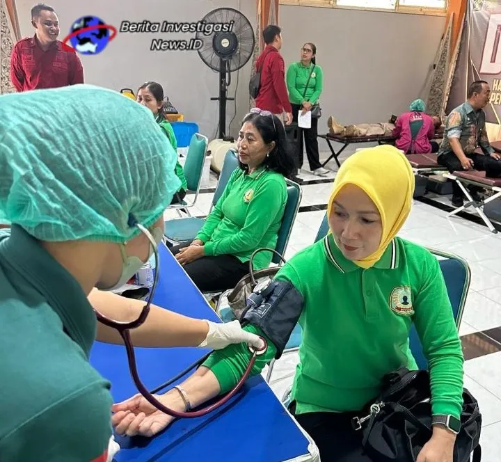 Semarak HBP ke 60, Pegawai Lapas Kerobokan Ikuti Aksi Donor Darah Serentak