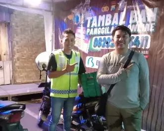 Unik, Pos Mudik Polres Bondowoso Buka Layanan Tambal Ban 24 Jam