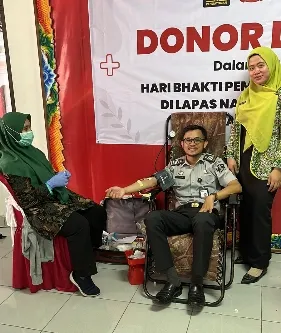 Semarak HBP Ke-60 Tahun, Lapas Narkotika Kelas IIA Pamekasan Kanwil Kemenkumham Jatim Gelar Donor Darah