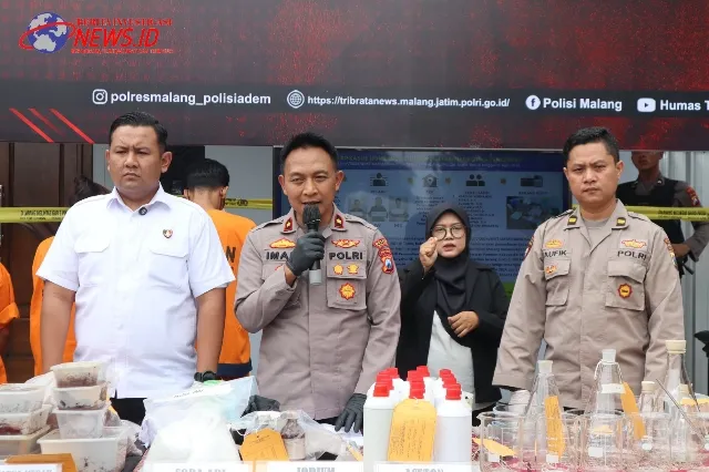 Polres Malang Berhasil Bongkar Pabrik Narkoba Rumahan Diduga Dikendalikan Napi dari Lapas
