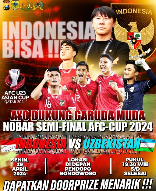 Ramaikan ! Nobar Akbar Antara Timnas Indonesia VS Uzbekistan di Pendopo Kabupaten Bondowoso dan Dapatkan Door Prize Menarik