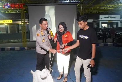 Gelar Nobar Semi Final Piala Asia U-23, Polres Bangkalan Berikan Doorprize Dua Kambing