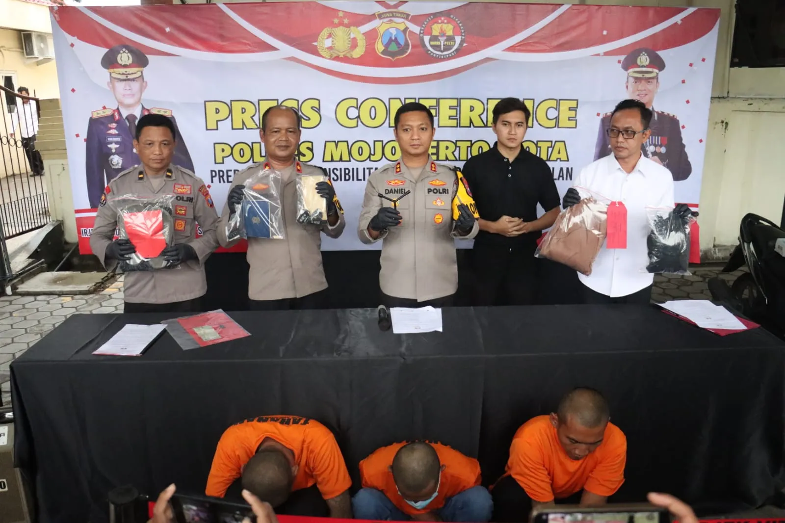 Polres Mojokerto Kota Berhasil Amankan Komplotan Pelaku Curanmor Yang Beraksi di 15 TKP