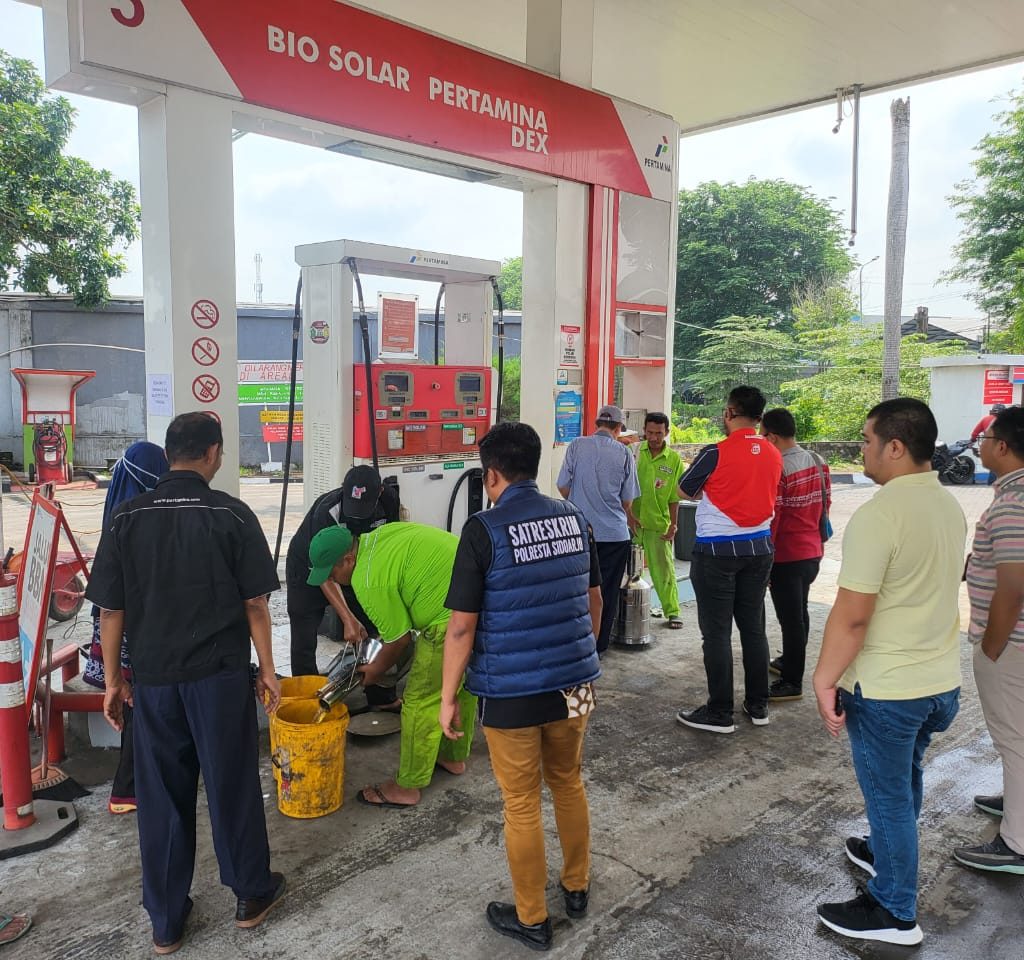 Polresta Sidoarjo Bersama UPT Metrologi Legal Cek SPBU