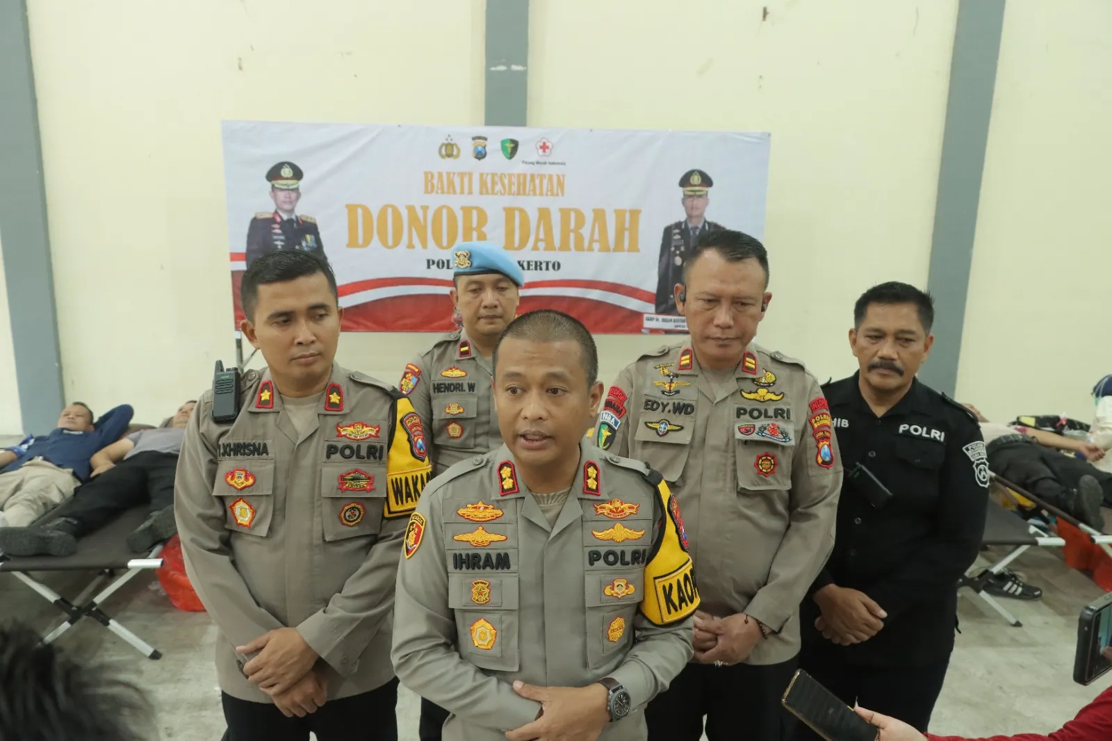 Bantu PMI Penuhi Stok Darah, Kapolres Mojokerto Ajak Anggota Laksanakan Donor