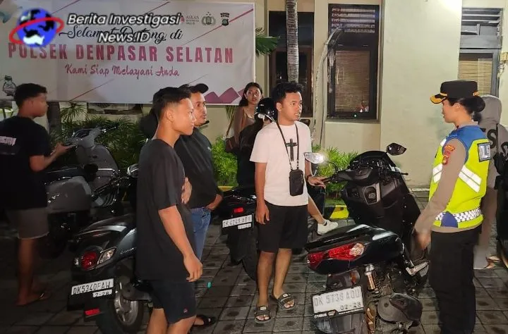 Polsek Densel Tindak Puluhan Motor Knalpot tidak Sesuai Spesifikasi