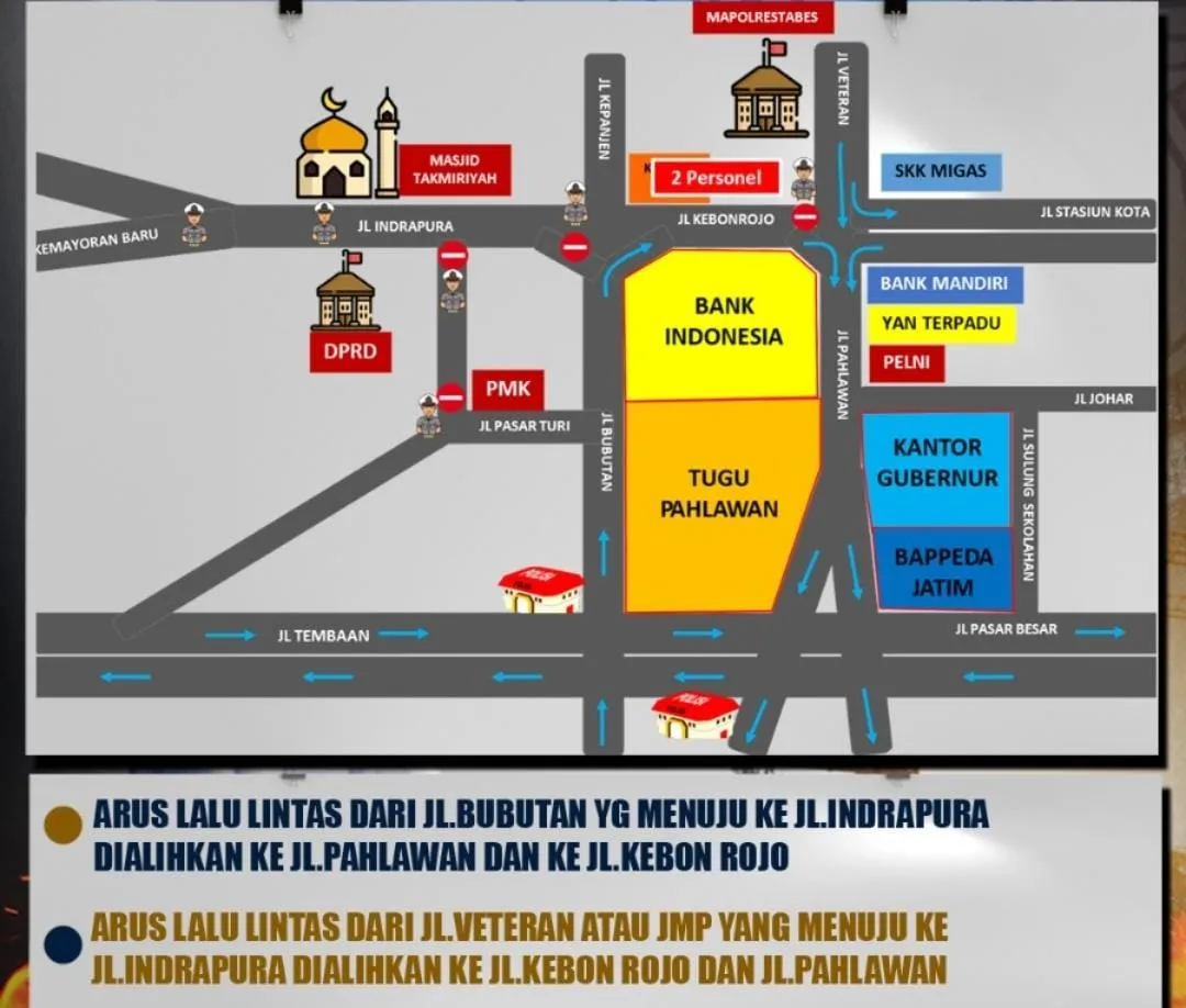 May Day, Polda Jatim Himbau Masyarakat Yang Akan ke Surabaya Lewati Jalur Ini