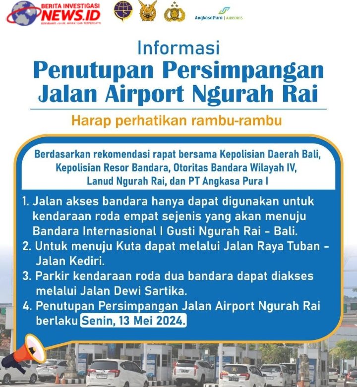 Jelang Pelaksanaan WWF, Akses Simpang Radar Bandara Ngurah Rai Ditutup