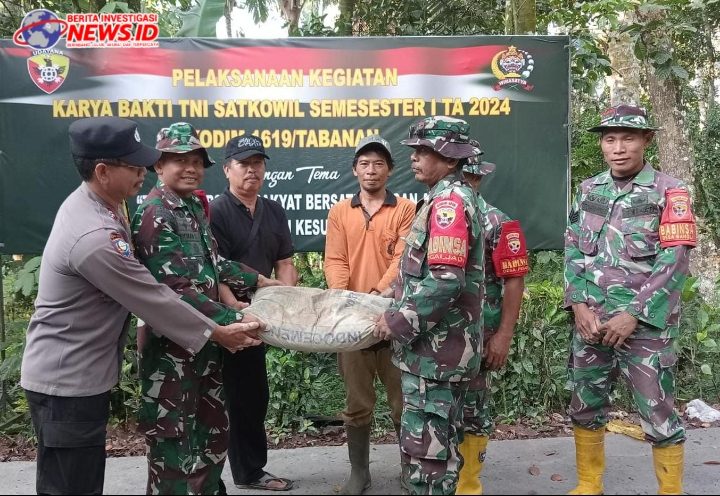Kodim Tabanan Gelar Karya Bakti Bersama, Percepat Program Pemerataan Pembagunan Wilayah