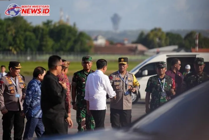Dampingi Kapolri dan Panglima TNI, Kapolda Bali Sambut Kedatangan Presiden RI