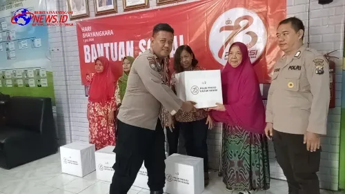 Sambut HUT Bhayangkara Ke-78 Polres Pelabuhan Tanjung Perak Gelar Bakti Sosial