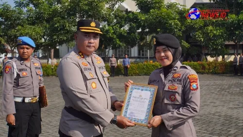 Upacara HKN, Polresta Sidoarjo Apresiasi Polwan Berprestasi Internasional