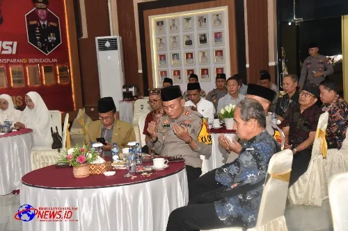 Doa Bersama Lintas Agama Dalam Memperingati HUT Bhayangkara ke 78 di Polres Bondowoso
