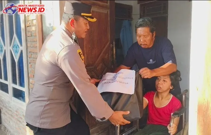 Tali Kasih Kapolsek Gilimanuk Berikan Bantuan Sembako kepada Warga Kurang Mampu