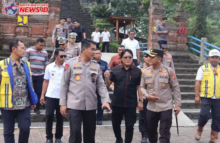 Kapolres Badung AKBP Teguh Dampingi Kapolda Bali Kunjungi Proyek Strategi Nasional Bendungan Sidan